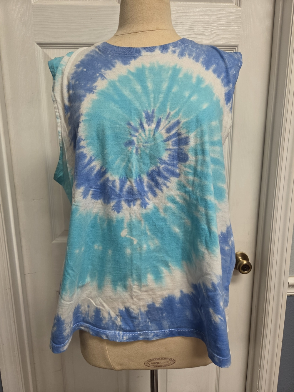 Source Unknown Women's Tie-Dye Tank Top in Turquoise, Blue & White